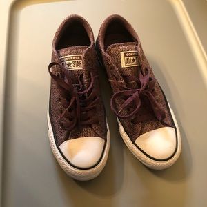 Purple and white Converse All Star sneakers